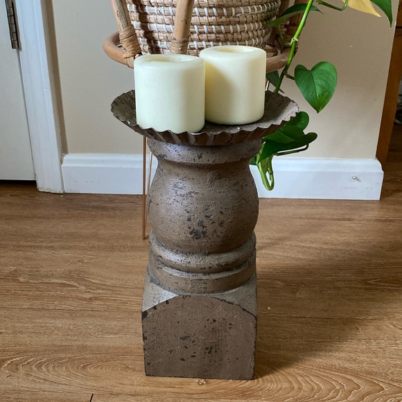 Handmade vintage pillar candle holder - Picture 3 of 8